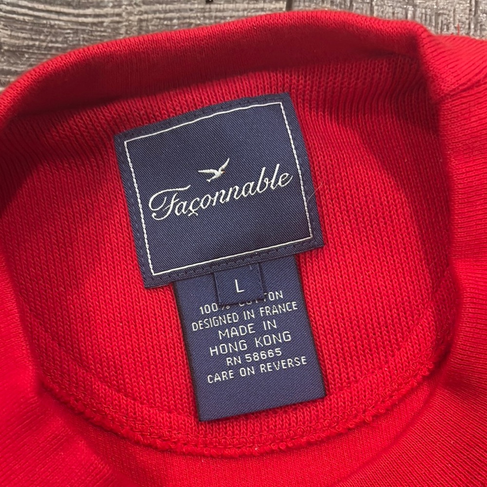 Façonnable Red Crewneck Sweater Size Large - Picture 2 of 6
